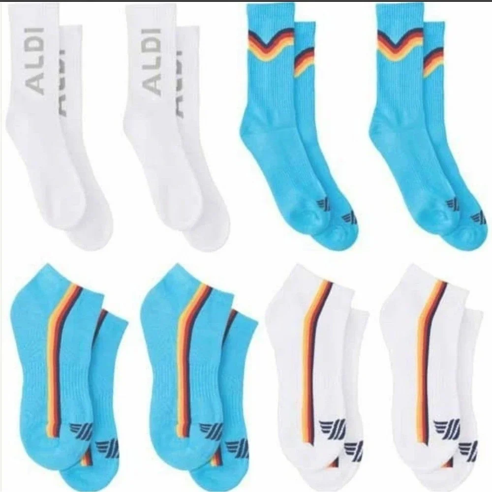 🍂🧦ALDI Women Sz 4/10 2 Pair White Crew Socks 2023 CAPSULE COLLECTION - Picture 3 of 3